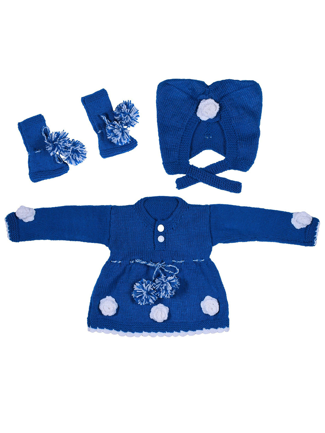 Clothes Shop Girls Woollen Jumper Dress With Caps and Shoes