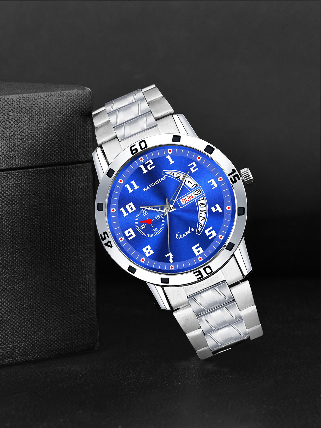 WATCHSTAR Men Dial & Stainless Steel Round Reset Time Analogue Watch DD aveo still BlueWC