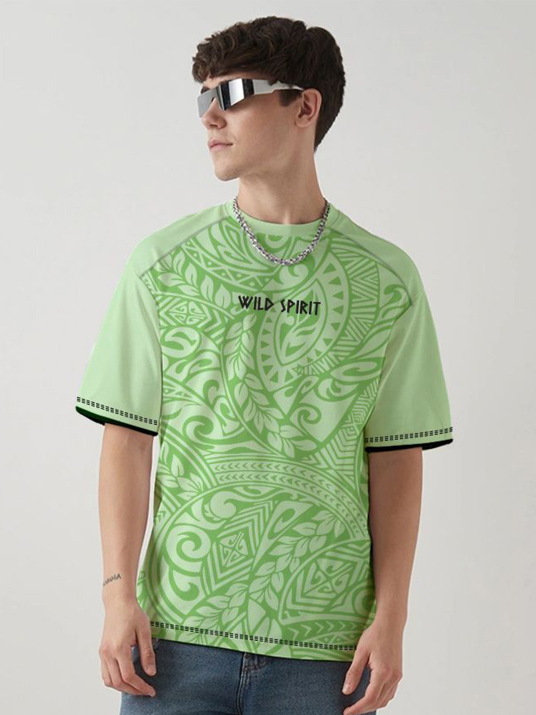 Crazymonk Graphic Printed Drop-Shoulder Sleeves Cotton Oversized T-shirt