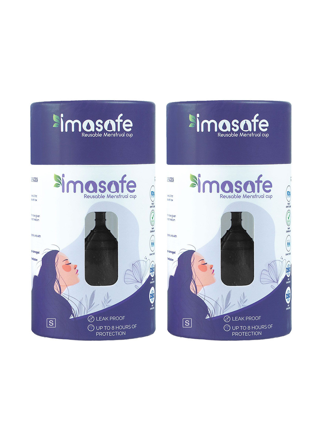IMASAFE Set Of 2 Leakproof & Reusable Menstrual Cup - S