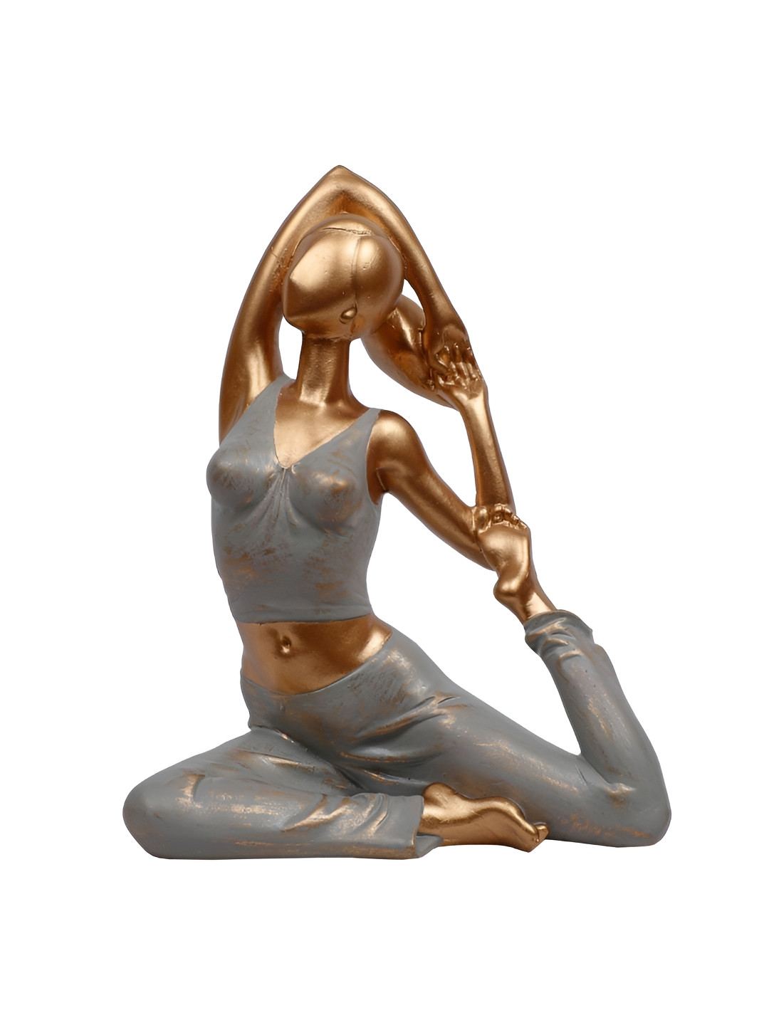 Ashnam Gold-Toned Mermaid Lady Yoga Seated Posture Figurine Showpiece