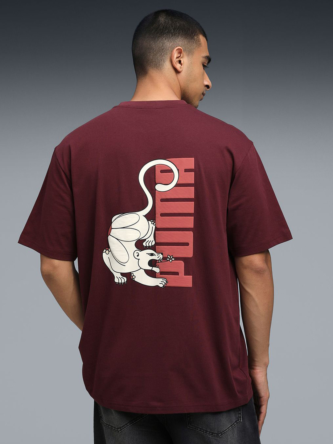 Puma Graphic Back Print Men Relaxed Fit T-shirt