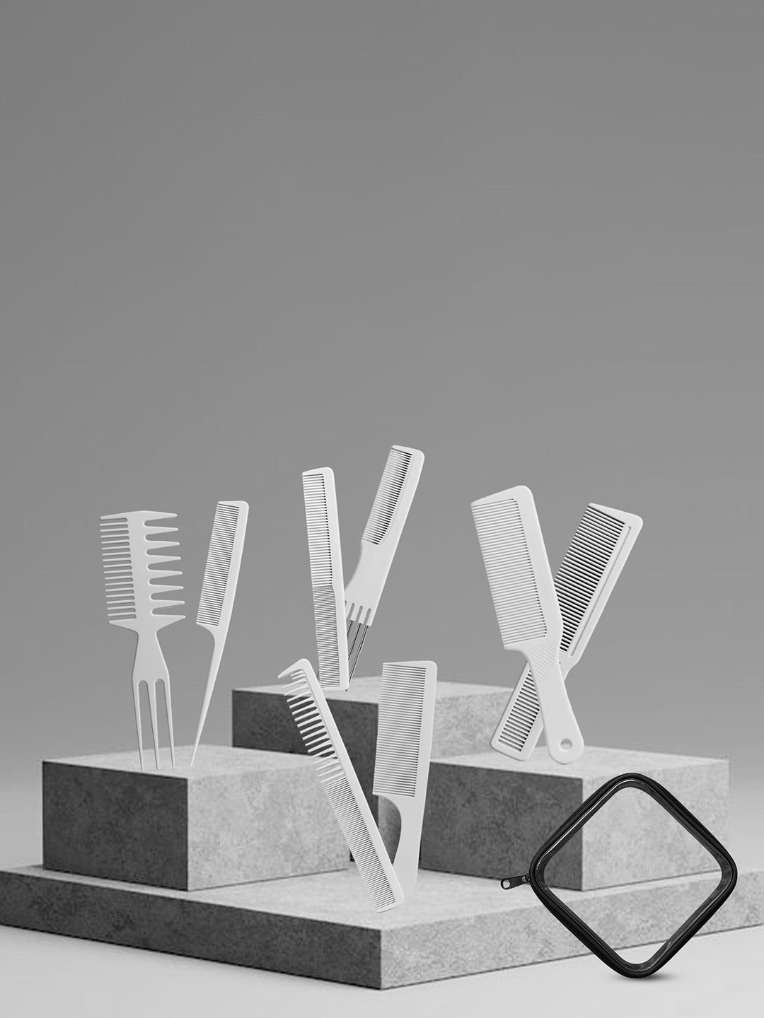 XMSD Set Of 8 Professional Comb Set- White