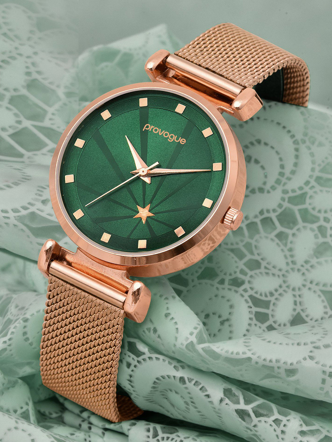 Provogue Women Patterned Dial Wrap Around Straps Analogue Watch PR-LR018-GRN-CPR