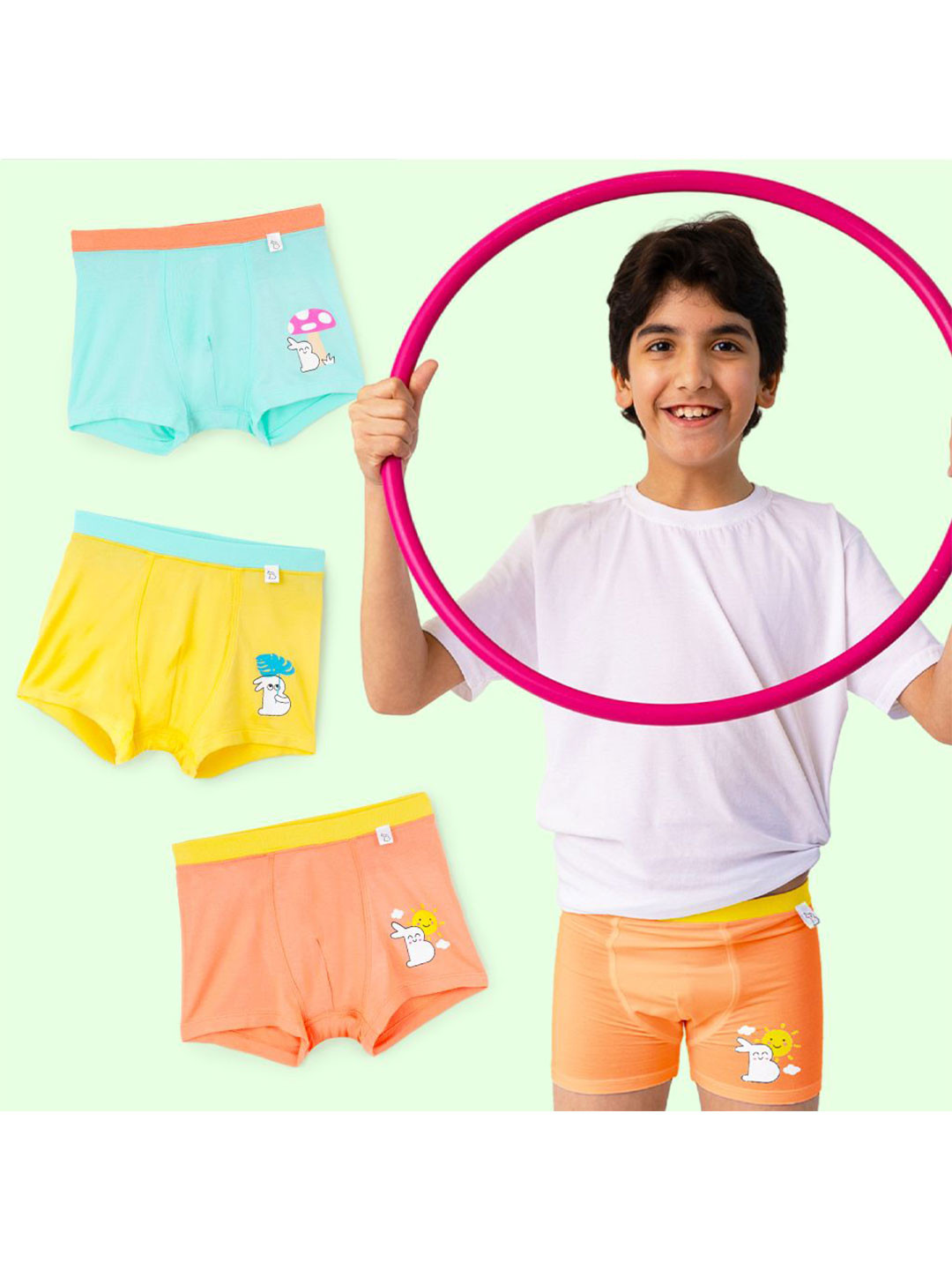 SuperBottoms Boys Pack Of 3 Antimicrobial Mid-Rise Trunks UND-BTR-NL-NM-NS-4-6Y-3P_N