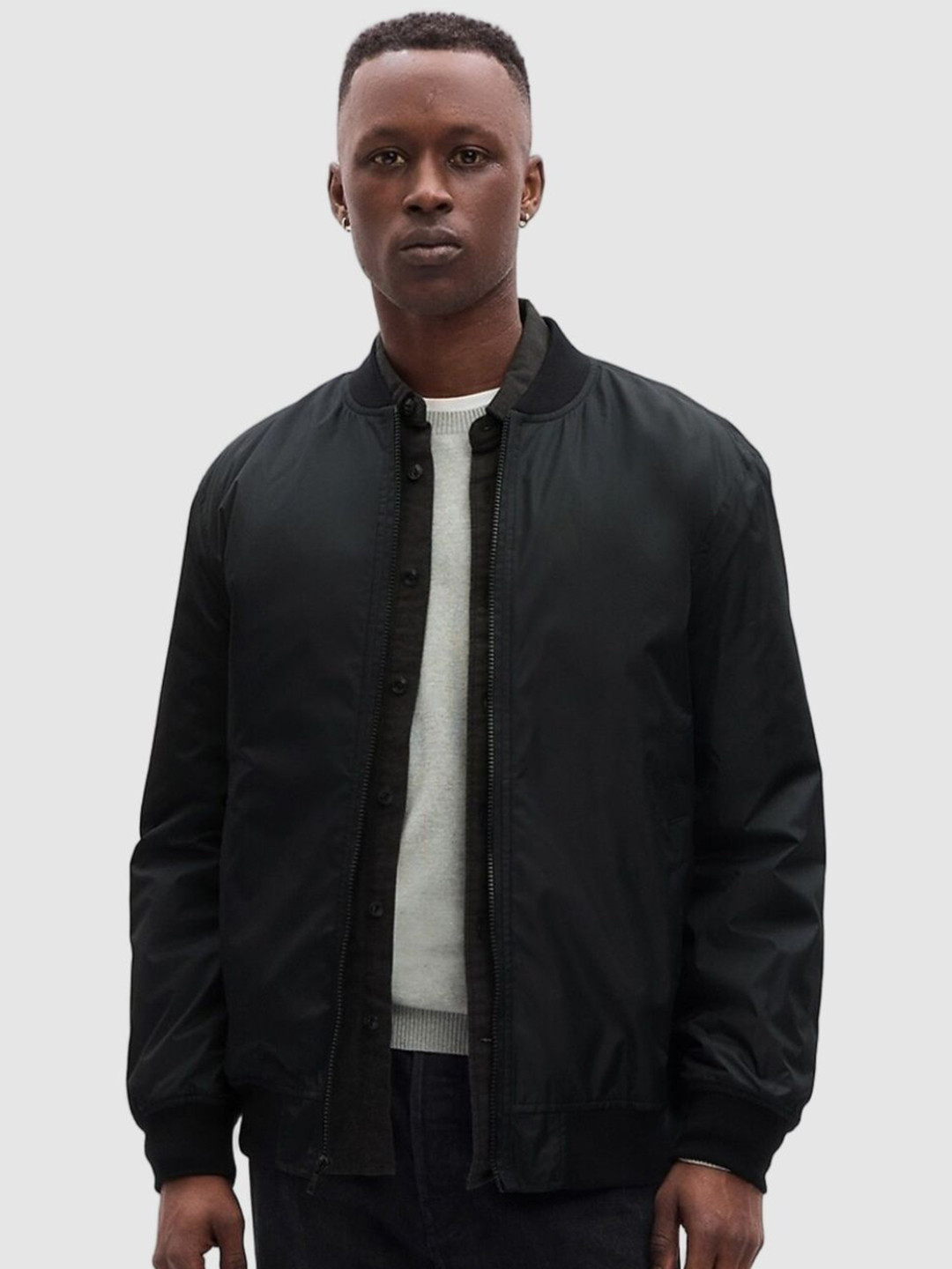 GAP Men Solid Mock Collar Bomber Jackets
