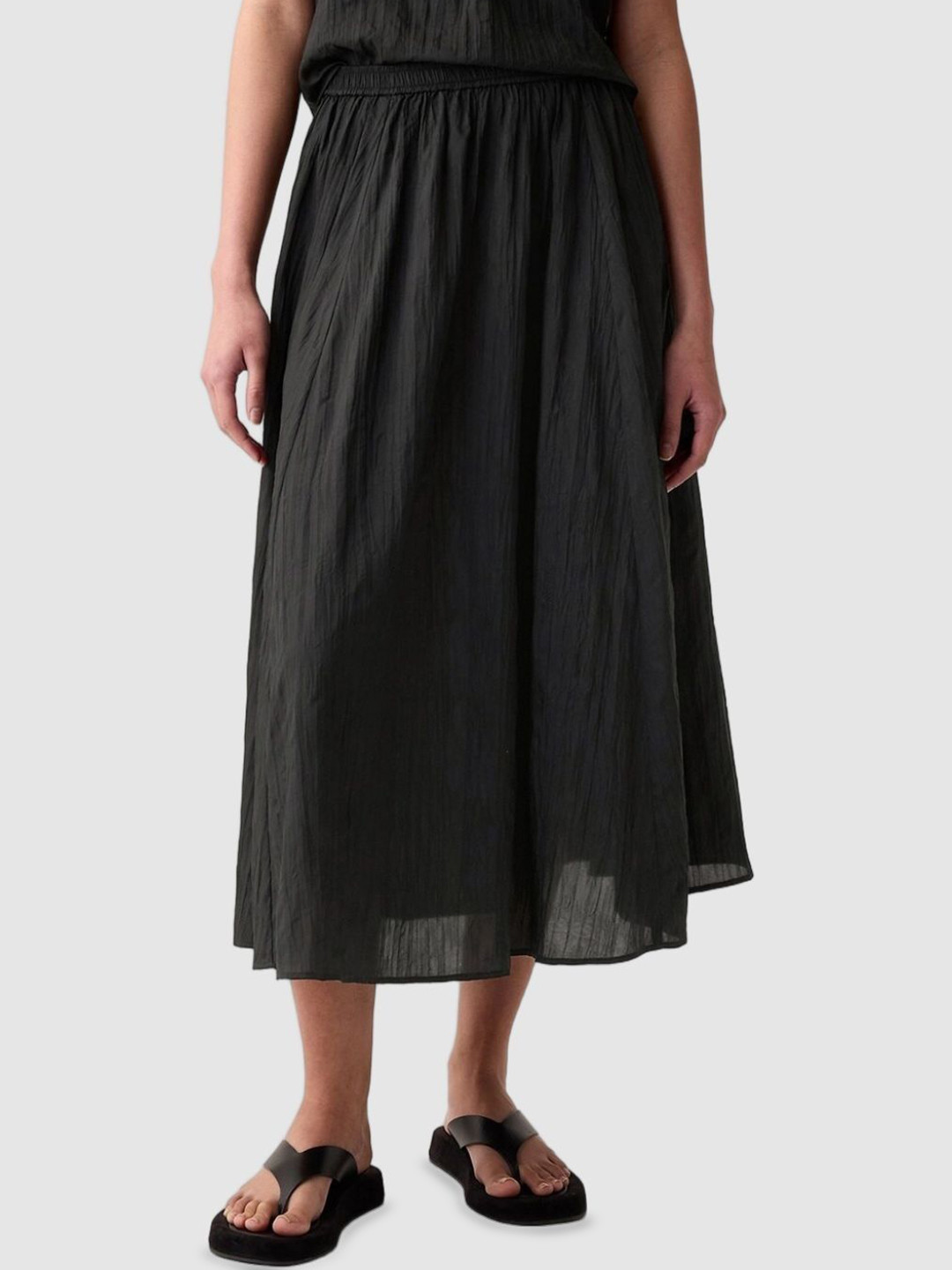 GAP Pull-On Crinkle Midi Skirt