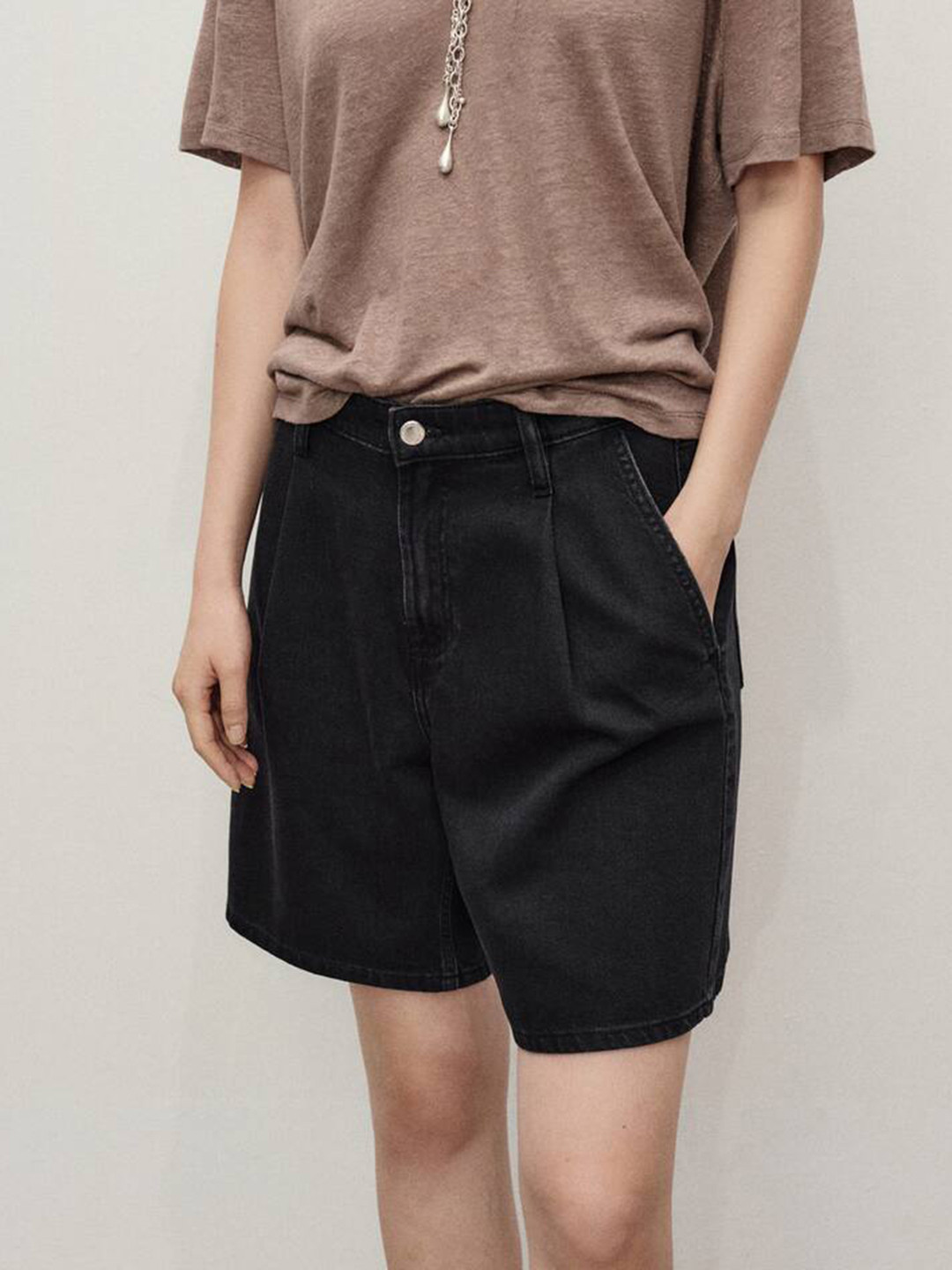 MANGO Women Pleated Jorts