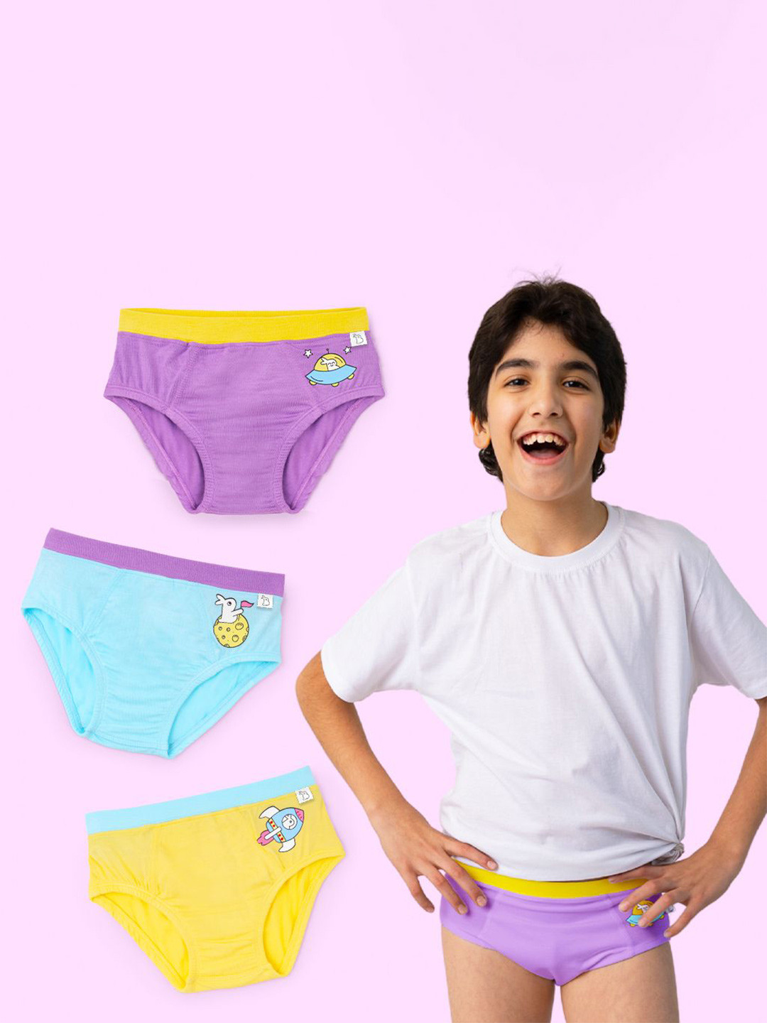 SuperBottoms Boys Pack Of 3 Antimicrobial Mid-Rise Basic Brief UND-BBR-SM-SR-SS-4-6Y-3P_N