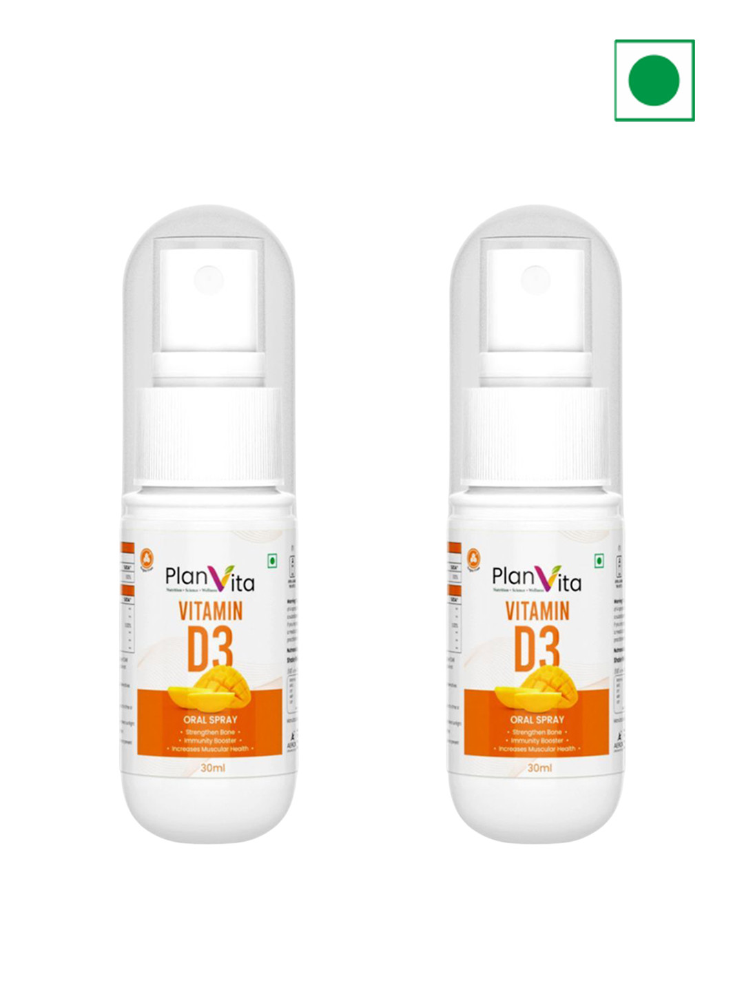 PlanVita Set Of 2 Vitamin D3 Oral Spray - 30 ml Each