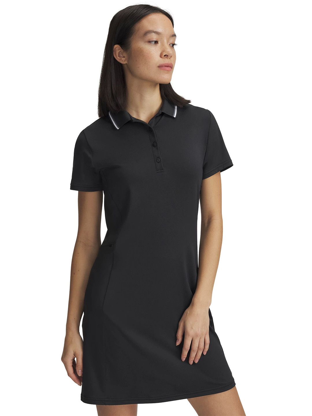 UNDER ARMOUR Women Solid Bodycon Shirt Collar Straight Mini Dress