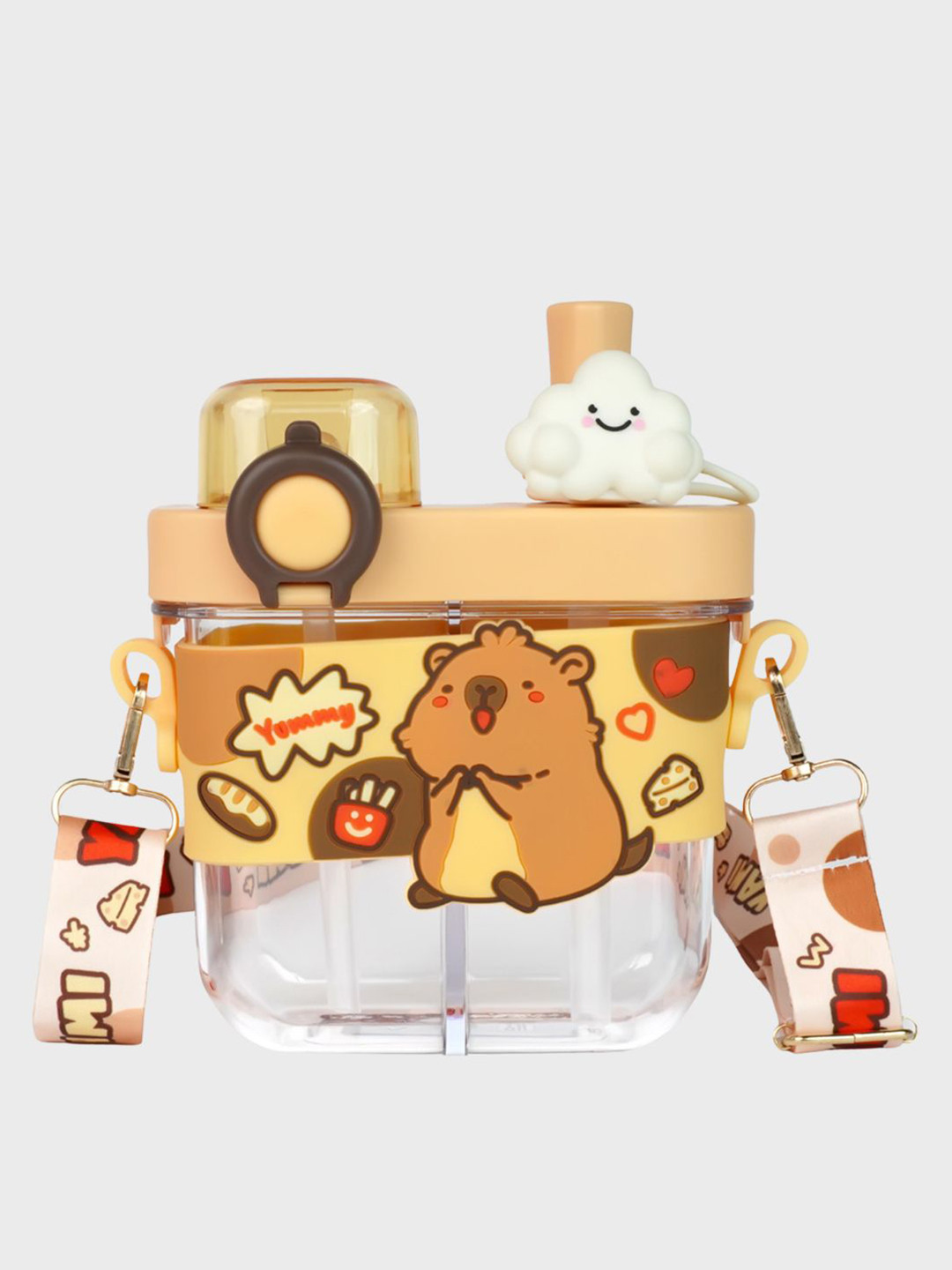 Little Surprise Box LLP Brown Capybara Tritan Printed Water Bottle 580ml