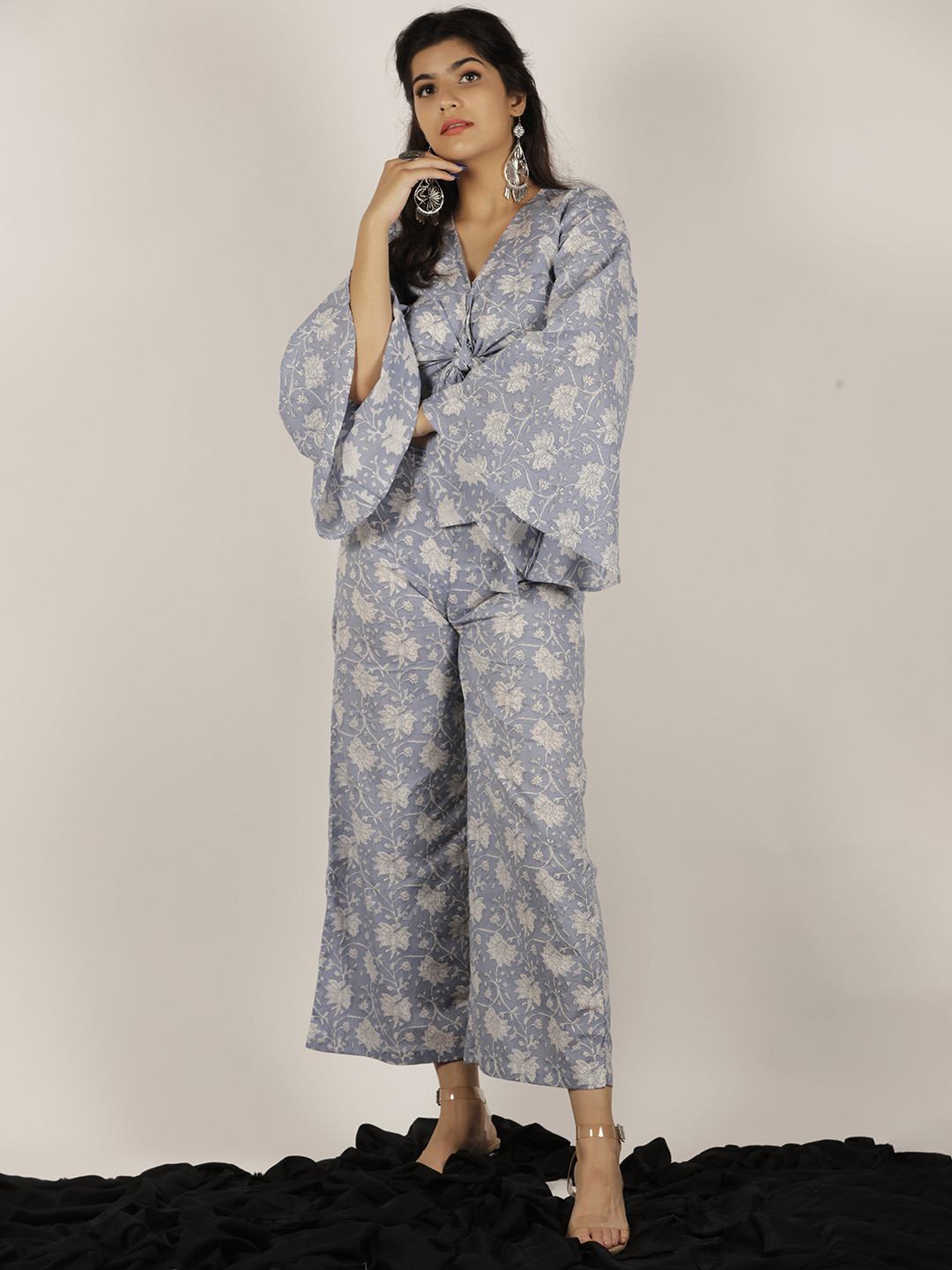 Printed Pure Cotton Top & Trousers Co-Ord Set