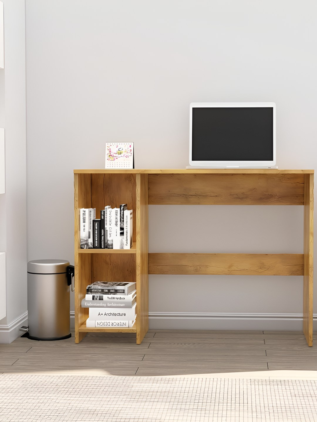 HEXA RED Brown Engineered Wood Study Table For Work From Home Students & Computer Table