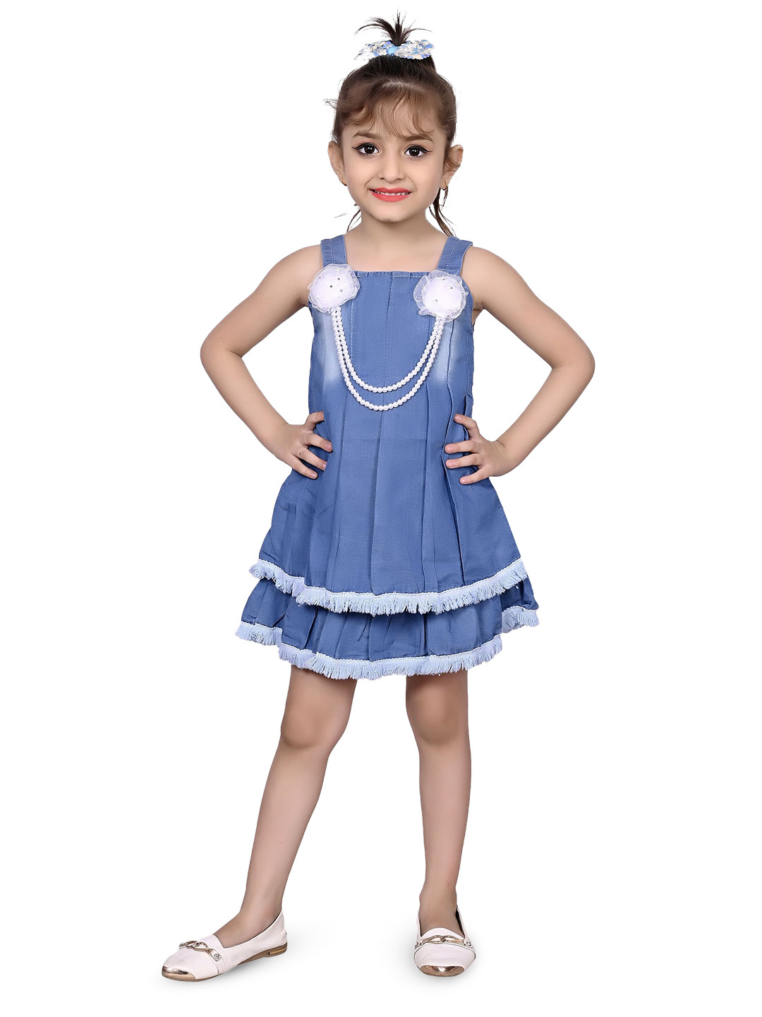 VALUE CREATION Girls Applique Shoulder Straps A-Line Dress