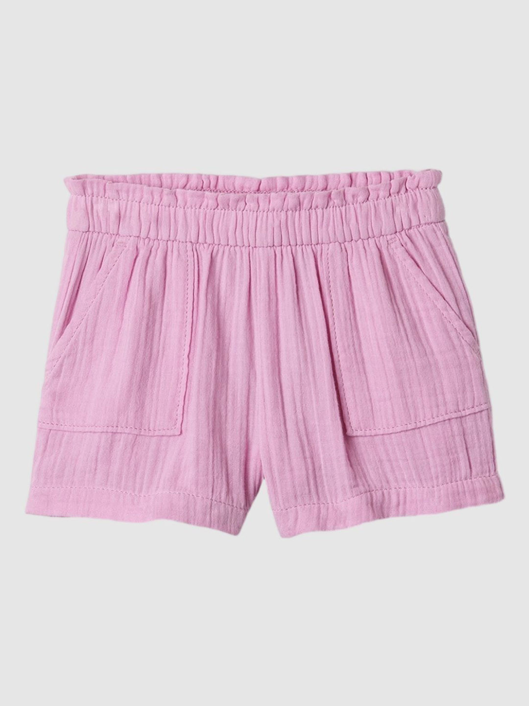 GAP Girls Crinkle Gauze Pure Cotton Shorts With Pockets
