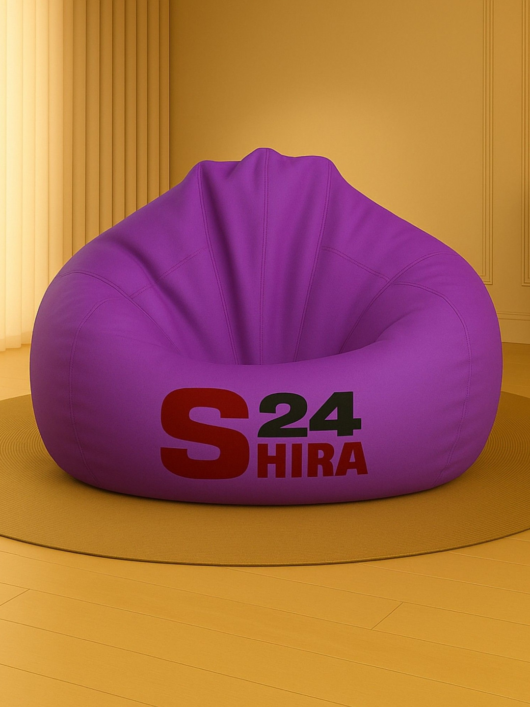 SHIRA 24 Purple Tear Drop Bean Bag Cover- 4XL