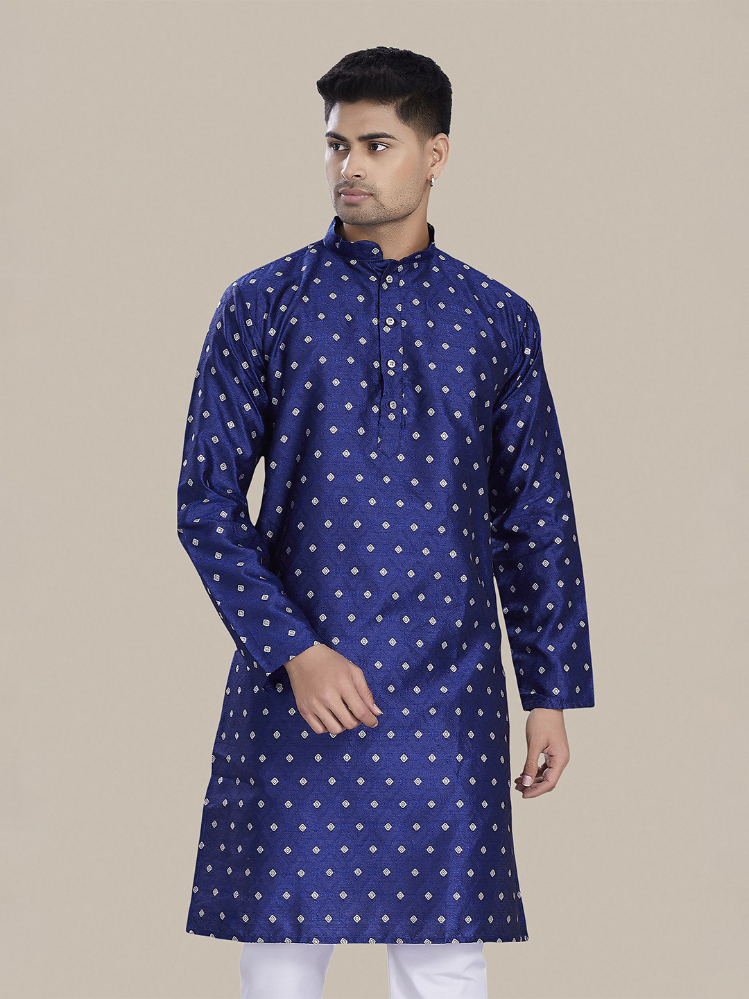 DIVISIVE Men Geometric Printed Daily Straight Kurta
