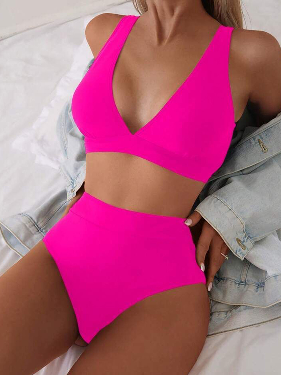 BAESD V-Neck & Supportive Fit Swim Bikini Set