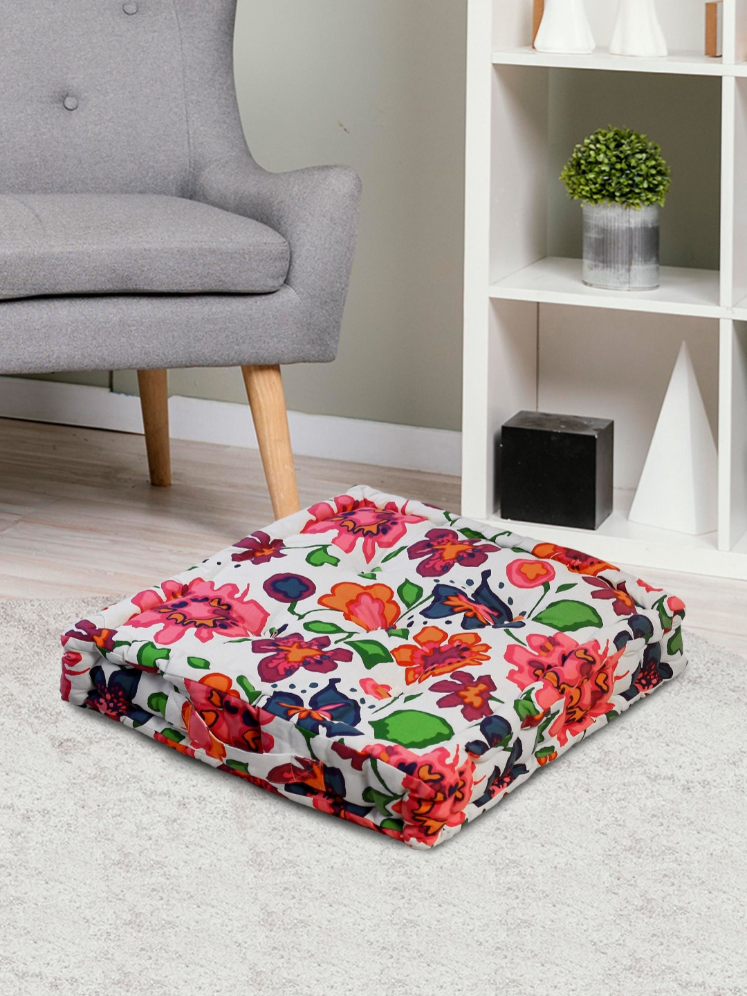 HOME COLORS.IN Pink & Purple Printed Pure CottonCushions