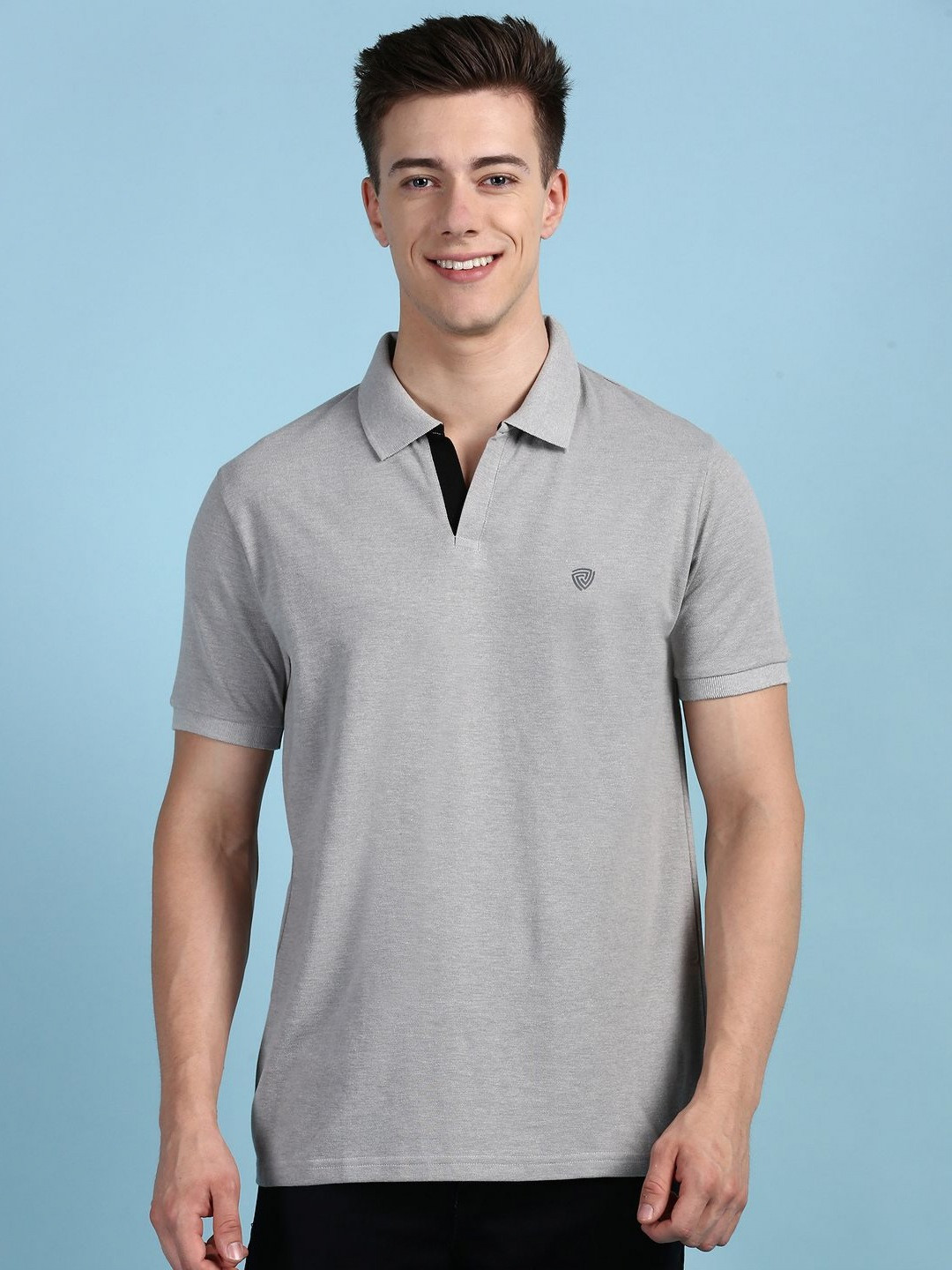 Lux Cozi Men Solid Polo Collar Cotton T-shirt