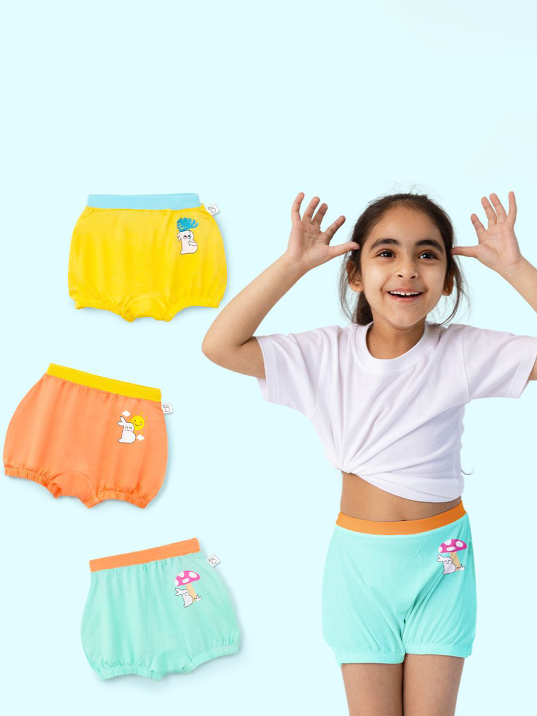 SuperBottoms Girls Pack Of 3 Boy Shorts Mid Rise Brief UND-GBL-NL-NM-NS-4-6Y-3P_N