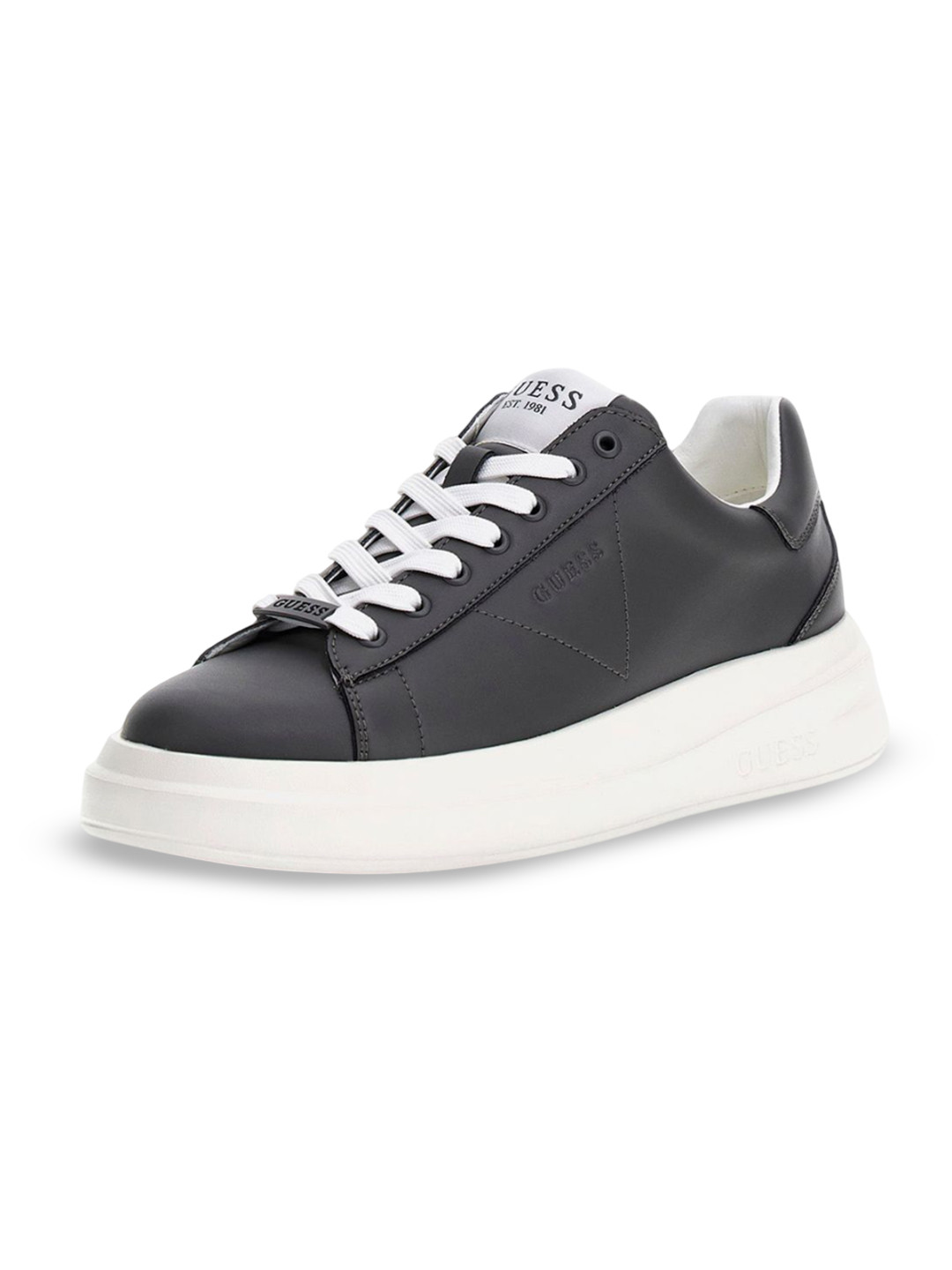 GUESS Men Elba Solid Leather Sneakers