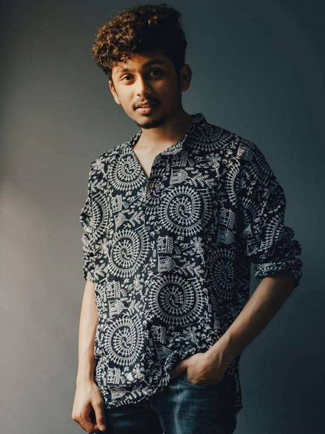 Tant Ghar Men Cotton Embroidered Khadi Pathani Kurta