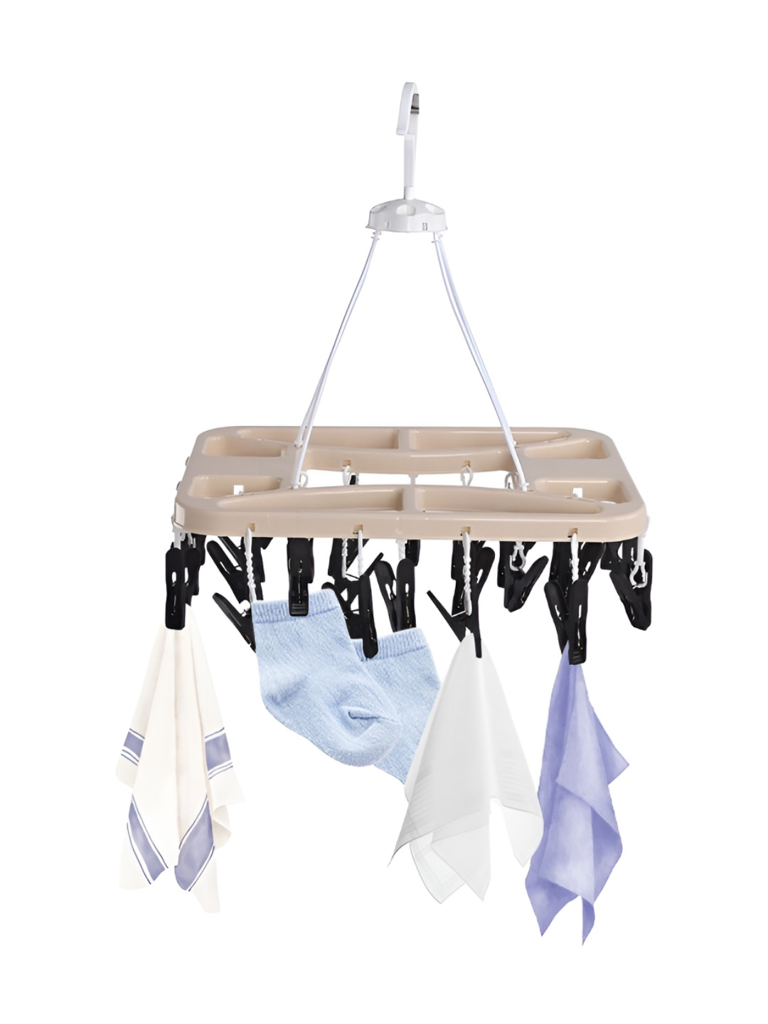 Myntra Elegant Homes Beige 28 Clips Flying 360 RotatingClothHanger