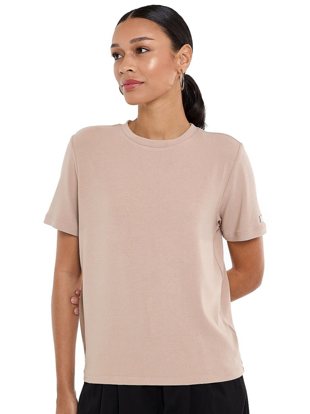 BCBG Round Neck Relaxed Fit Casual T-shirt