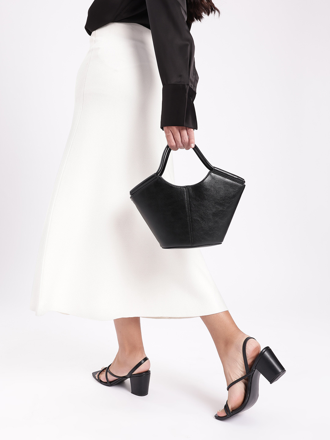 MANGO Crossbody Handheld Bag with Detachable Sling Strap