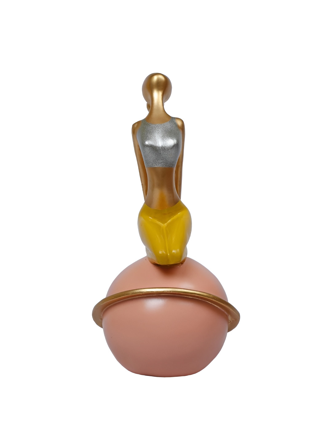 Ashnam Gold-Toned Lady Yoga Figurine Showpiece