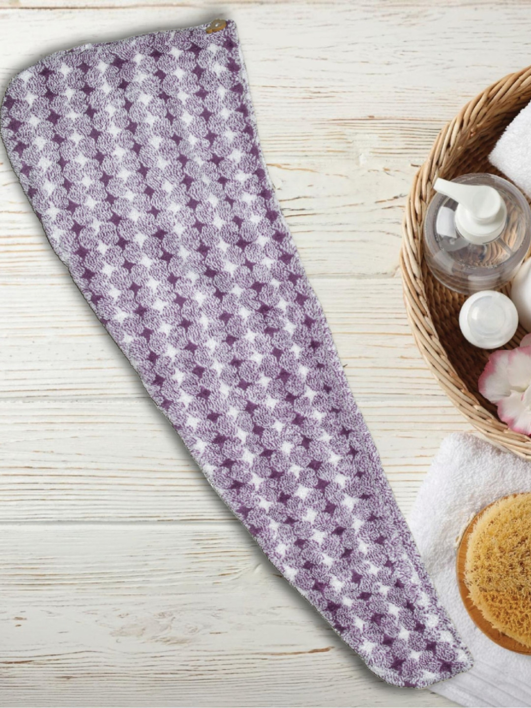 HOUSSE Purple & White Striped Microfiber 300 GSM Towel Set