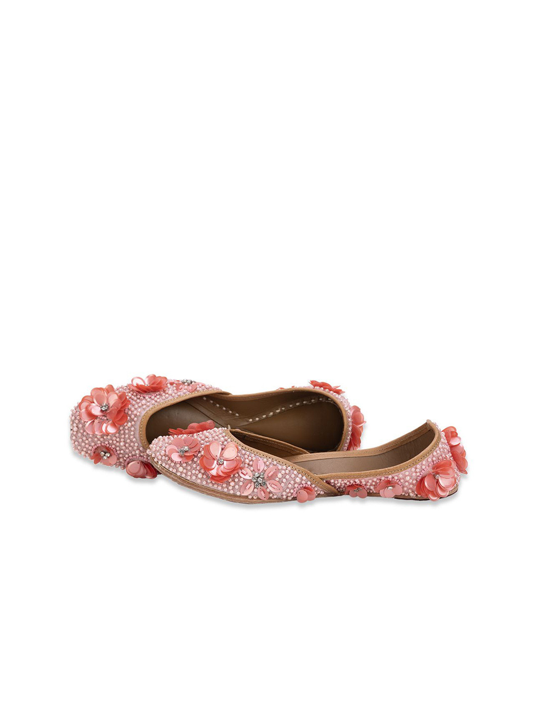 5 ELEMENTS Women Printed Open Toe snowdrop Pink Mojaris