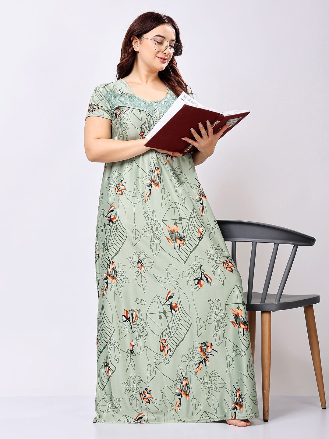 CHUI MUI Printed Maxi Nightdress