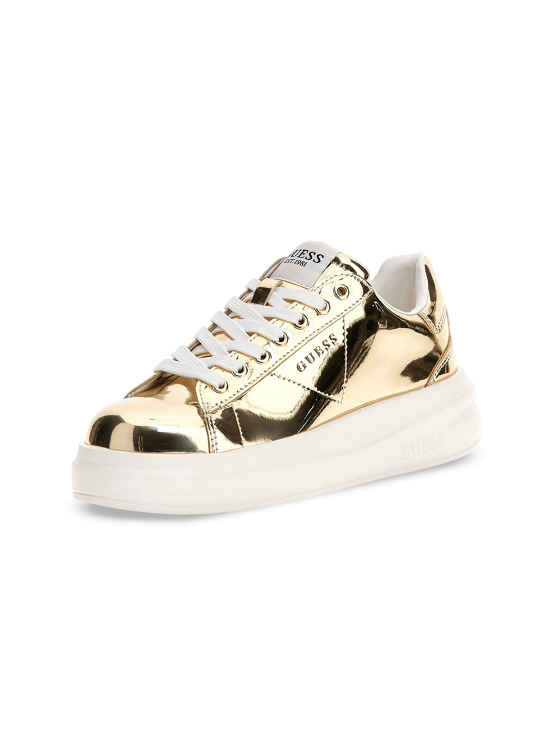 GUESS Women Metallic Lace Up Sneakers