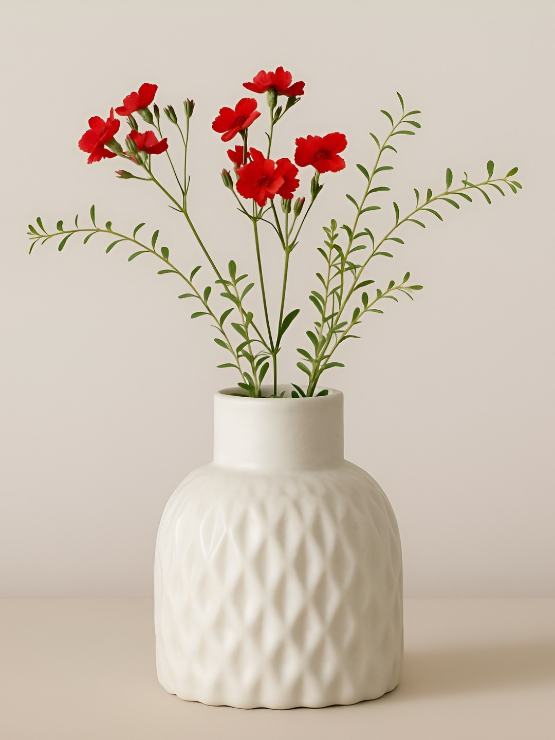 GLOBALLY INDIAN Diamond Weave Ceramic Vase