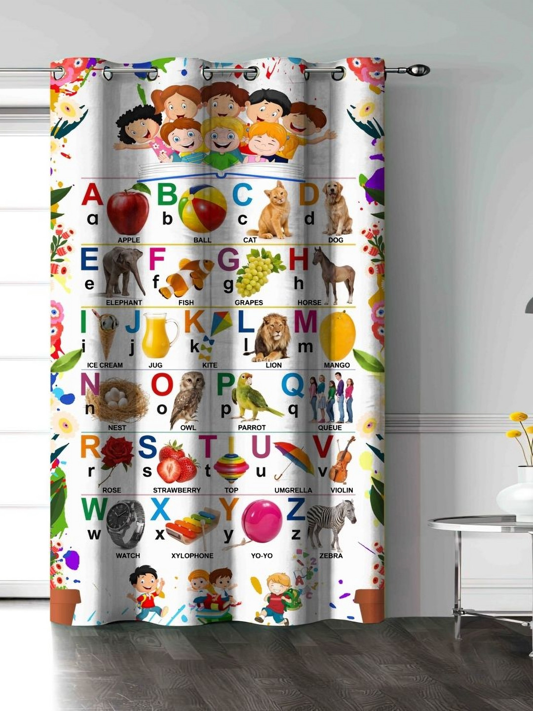 Aura White & Yellow Door Curtain