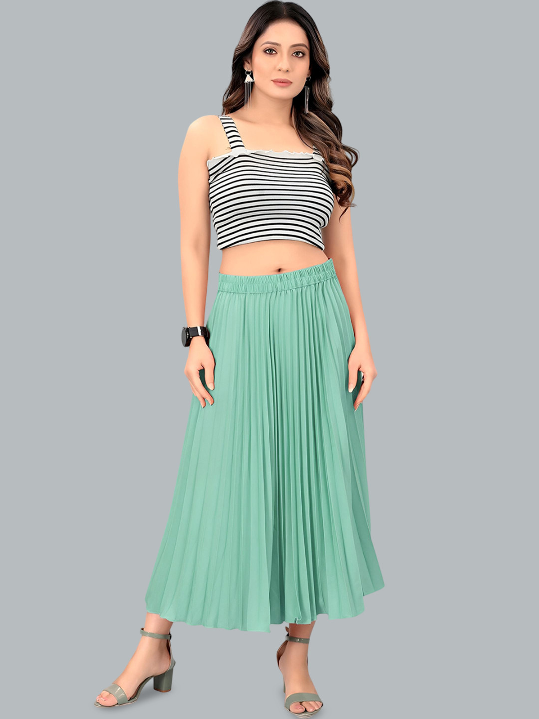 LookShine A-Line Midi Skirt