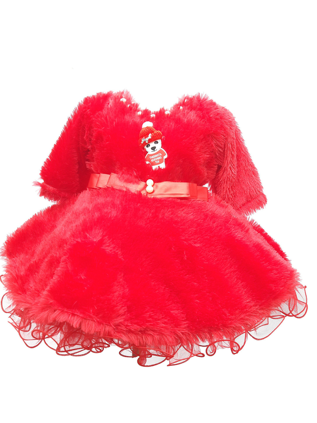 kids fashion hub Embellished Woollen Fit & Flare Dress