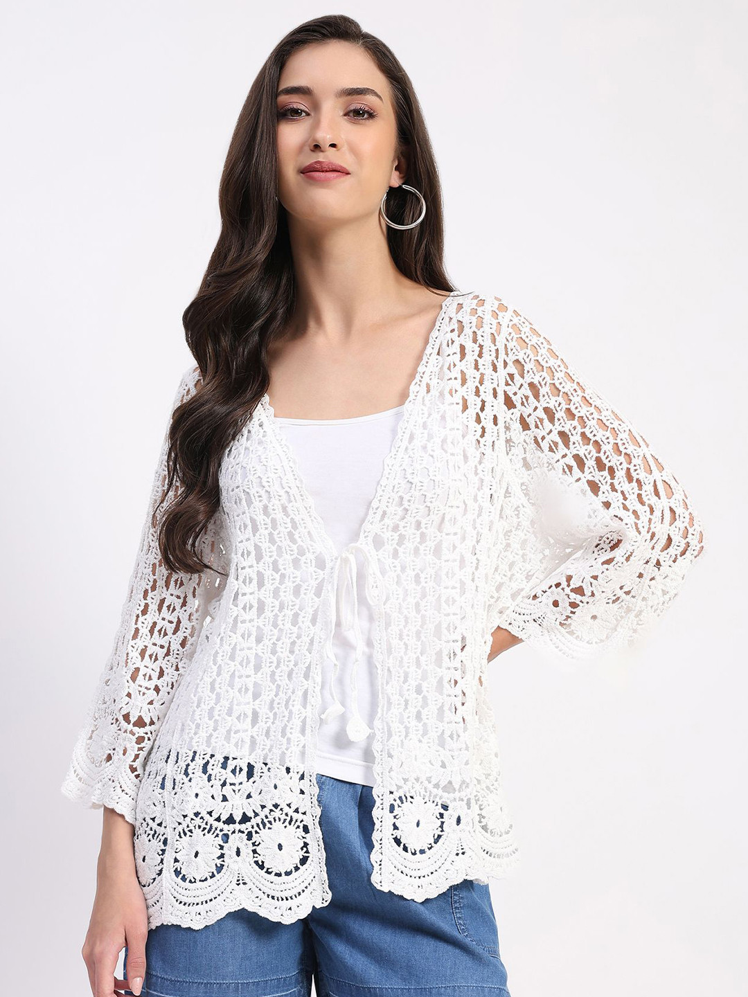 Global Republic Crochet Cotton  Shrug