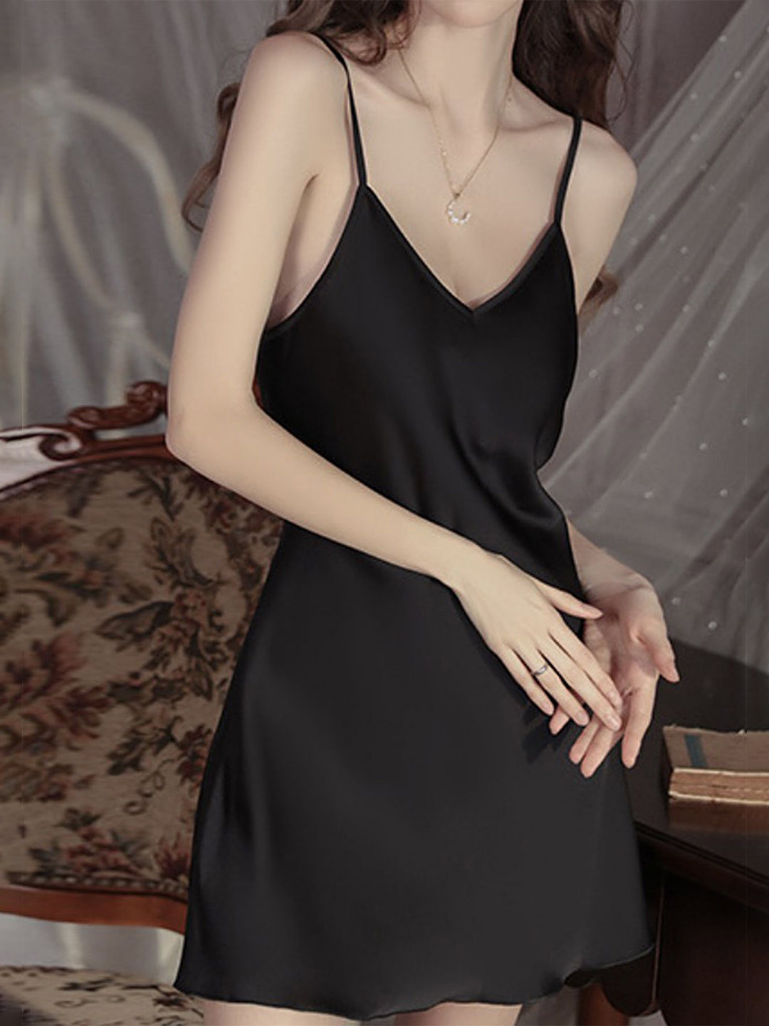 LULU & SKY Deep V-Cut Back Baby Doll