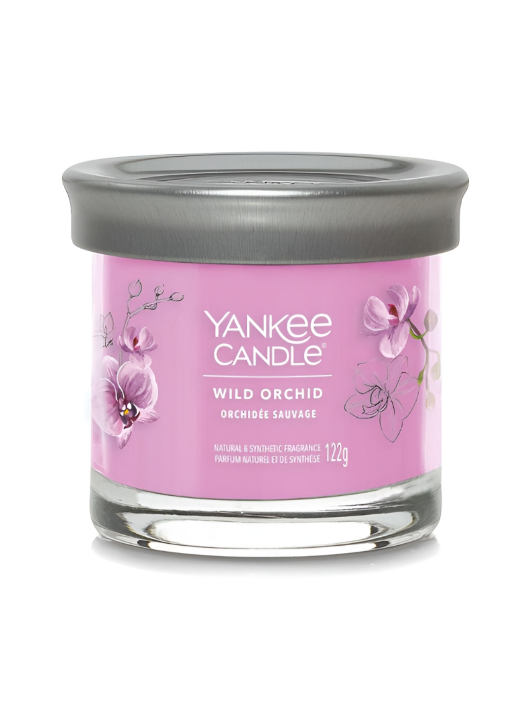 YANKEE CANDLE Wild Orchid Scented 1 Wick Wild Orchid Solid Geometric Regular Jar Candles