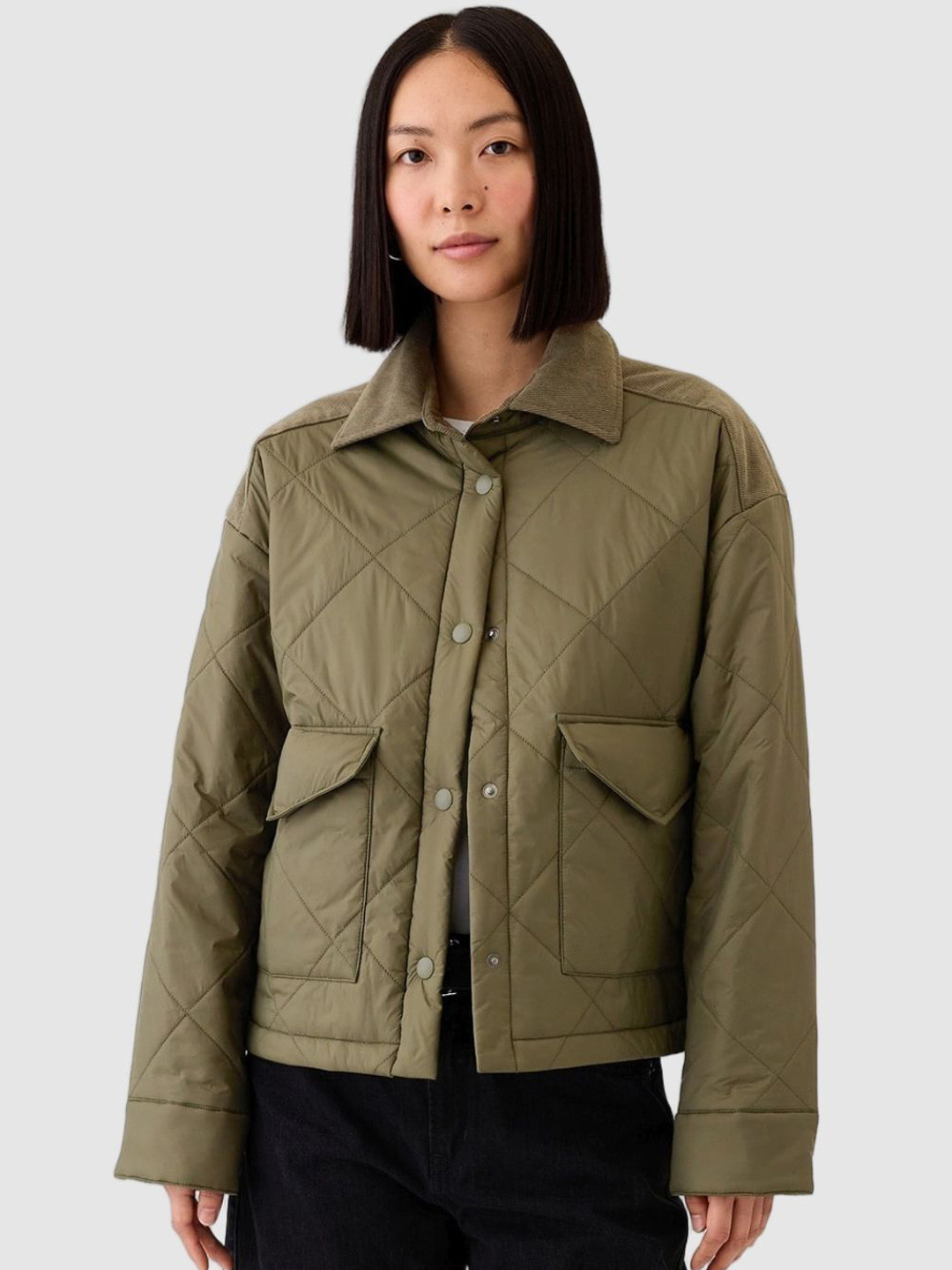 GAP Quilted Slim Fit Bomber Jacket