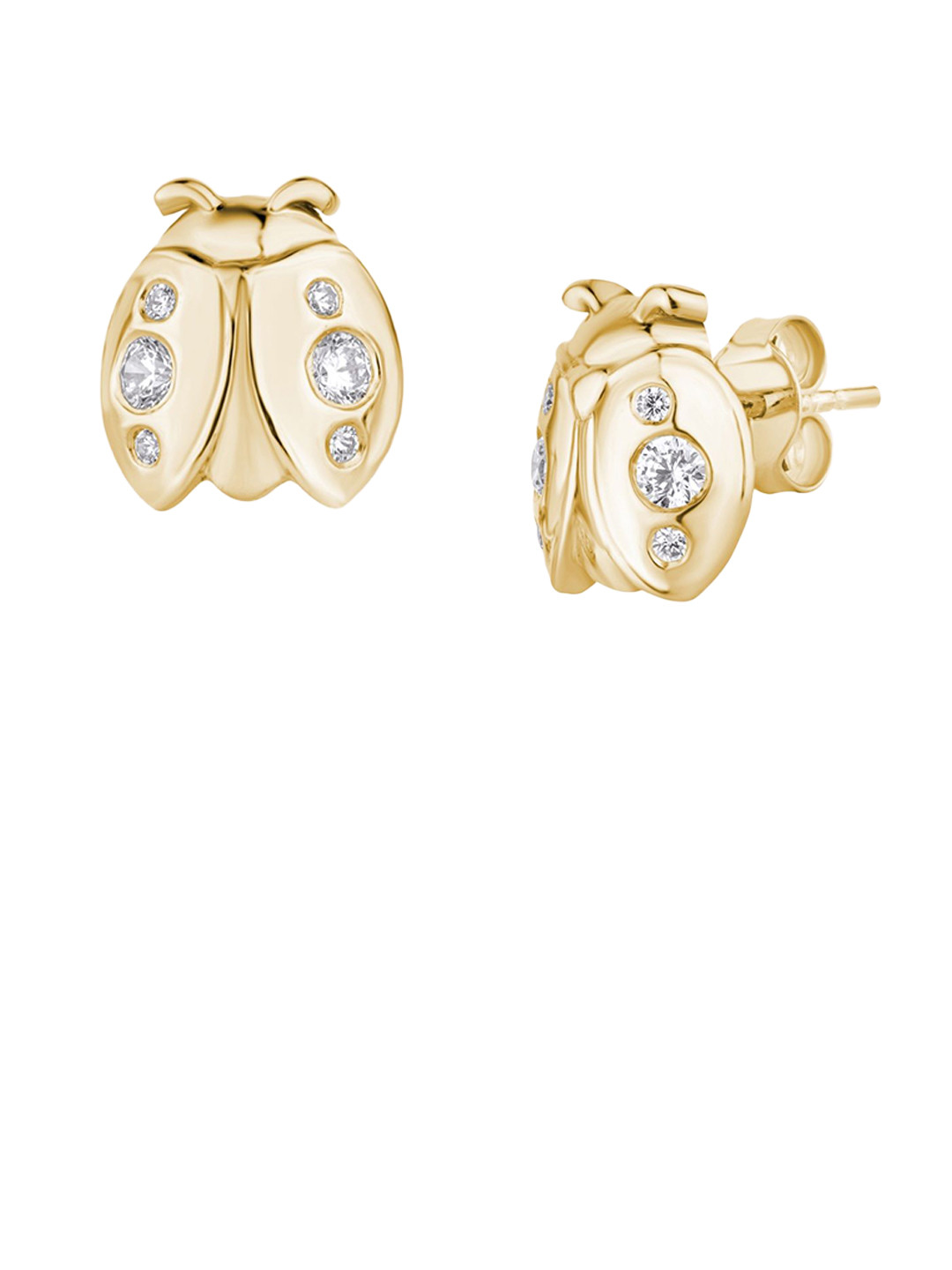 KYMEE 18K Gold Vermeil Ladybug Studs Earrings