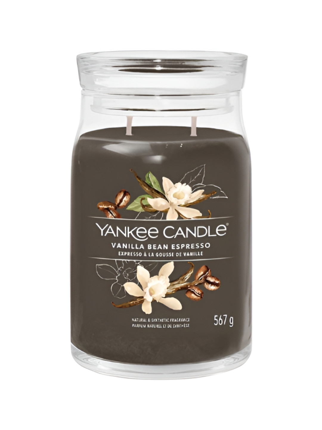YANKEE CANDLE Scented 2 Wick Vanila Bean Espresso Solid Geometric Regular Jar Candles