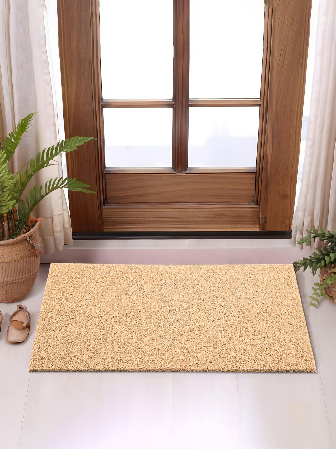 Myntra Elegant Homes Cream-Colored Textured Water Absorbing Doormat
