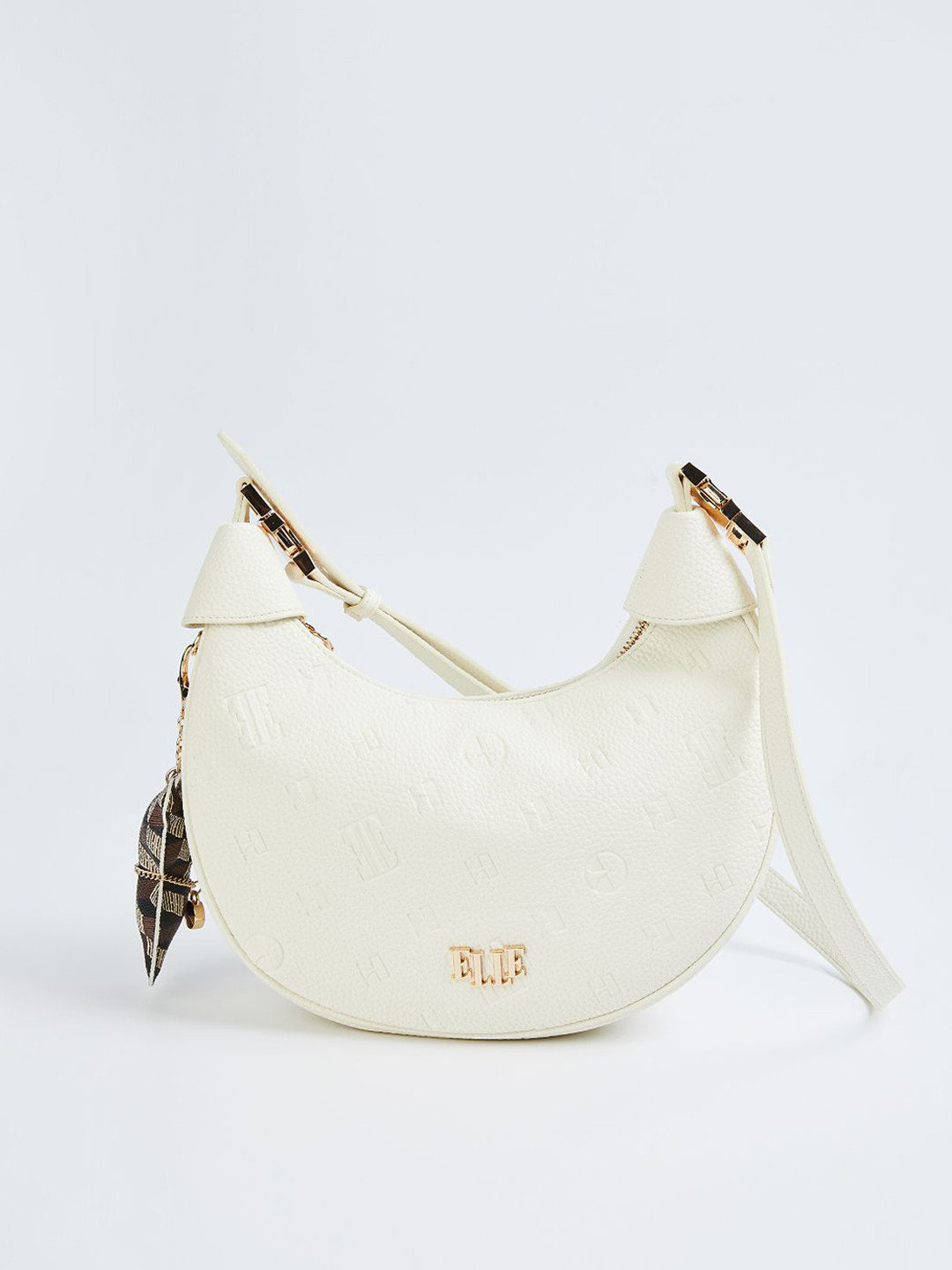 ELLE Half Moon Brand Logo Hobo Bag
