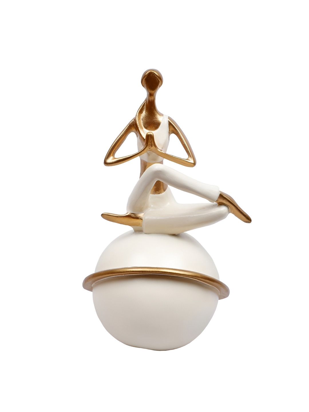 Ashnam White Lady Yoga Figurine Showpiece