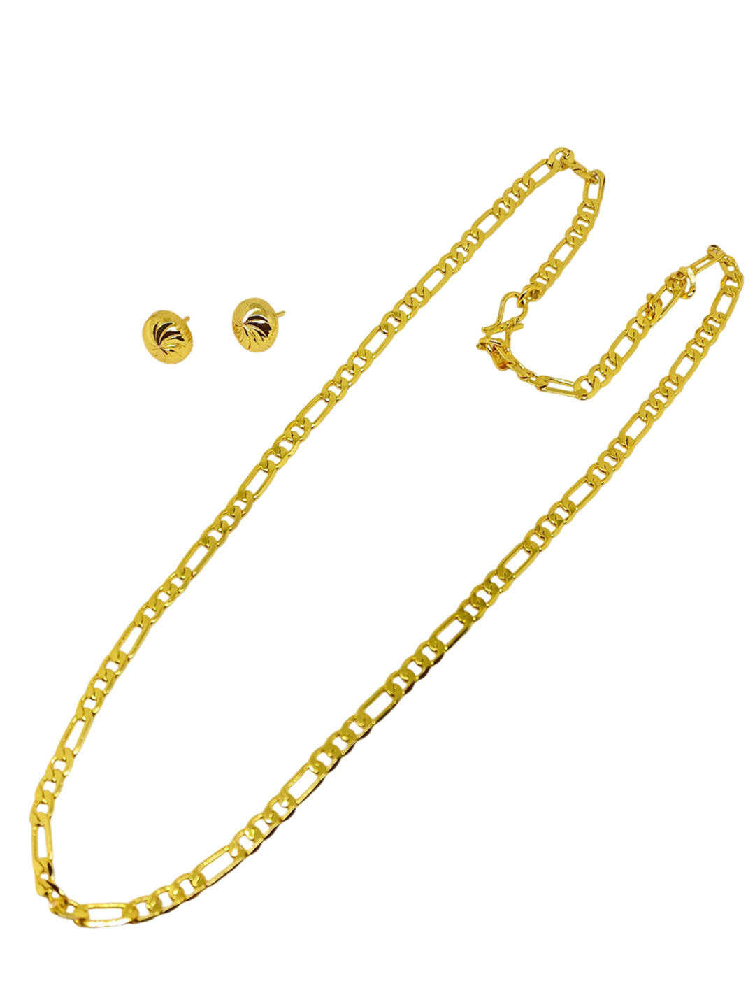 Evince MODE Gold-Plated Intricate Textured Details-Studded Jewellery Set